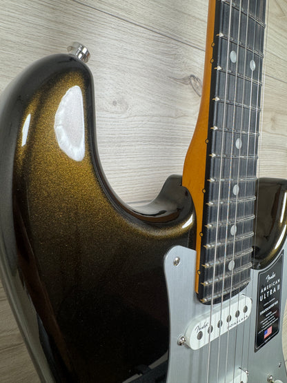 Fender American Ultra II Stratocaster HSS Electric Guitar, Texas Tea - #4967