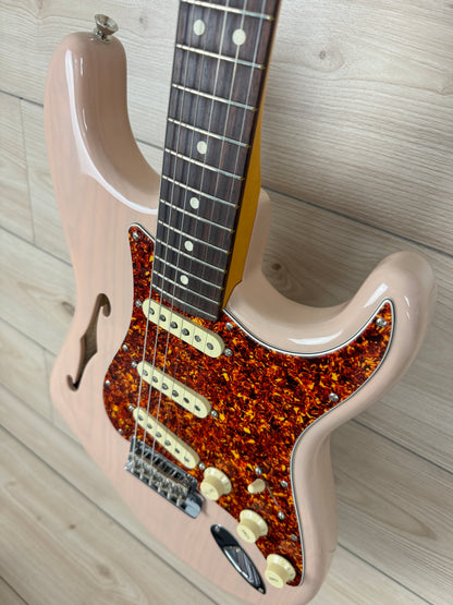 Fender Limited Edition American Professional II Stratocaster Thinline, Transparent Shell Pink - CBN Music Warehouse