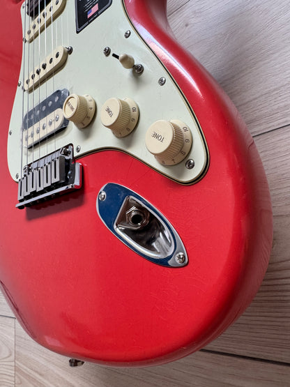 Fender American Ultra Luxe Vintage '60s Stratocaster HSS Electric Guitar, Fiesta Red - #1721