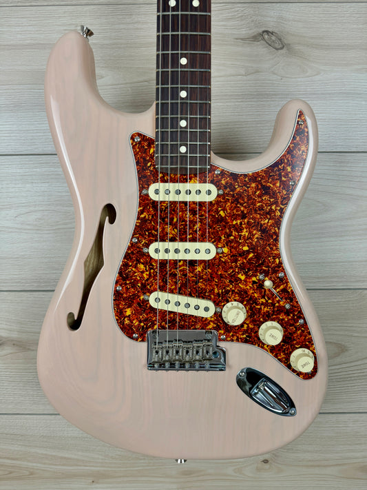 Fender Limited Edition American Professional II Stratocaster Thinline, Transparent Shell Pink - CBN Music Warehouse
