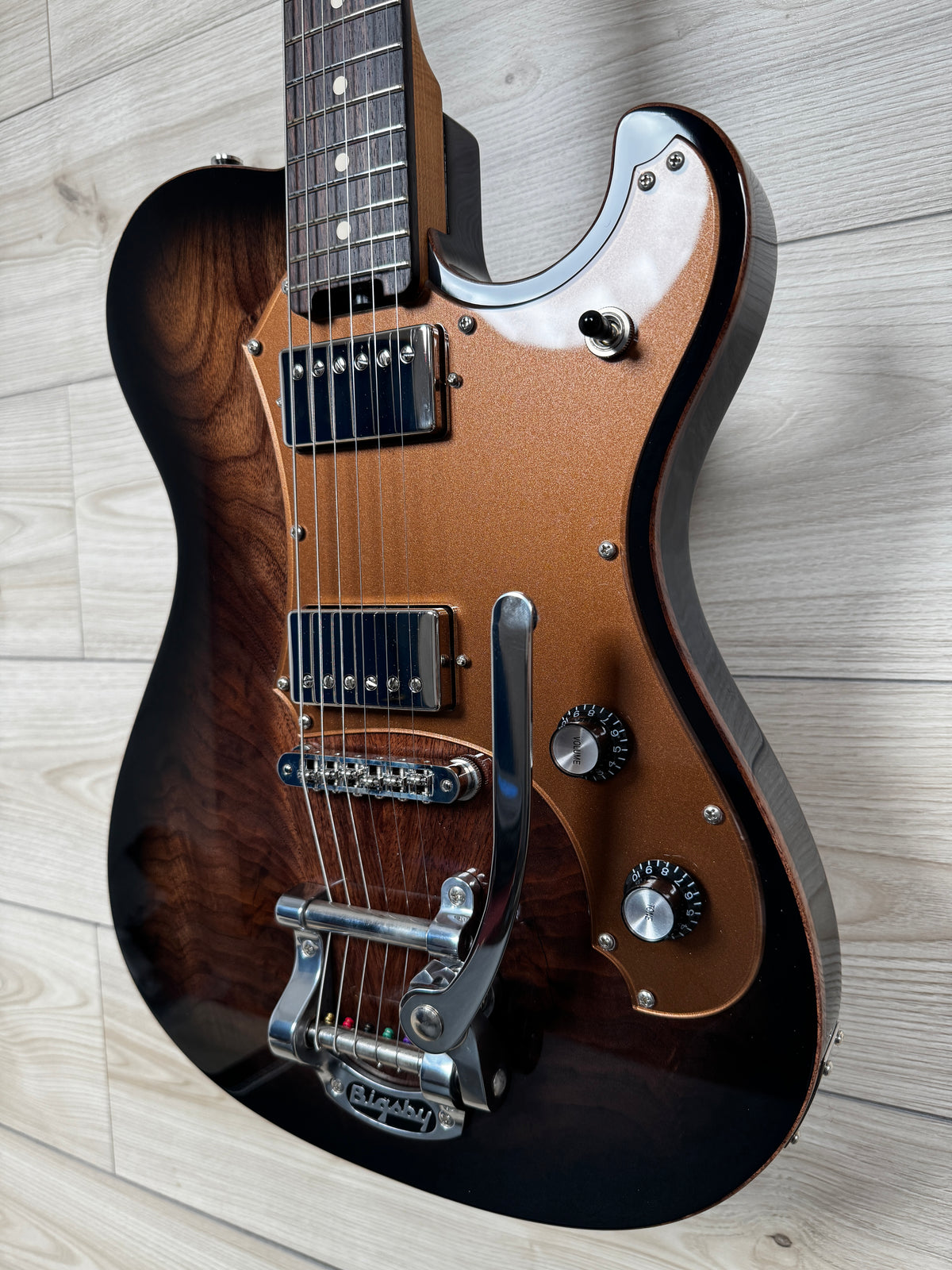 Veritas Custom Portlander Walnut Top, Acrylic Pickguard, Bigsby, Faux Binding