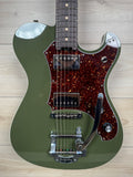 Veritas Custom Portlander Olive Drab with Tortoise Pickguard, Matching Headstock, Bigsby, Binding