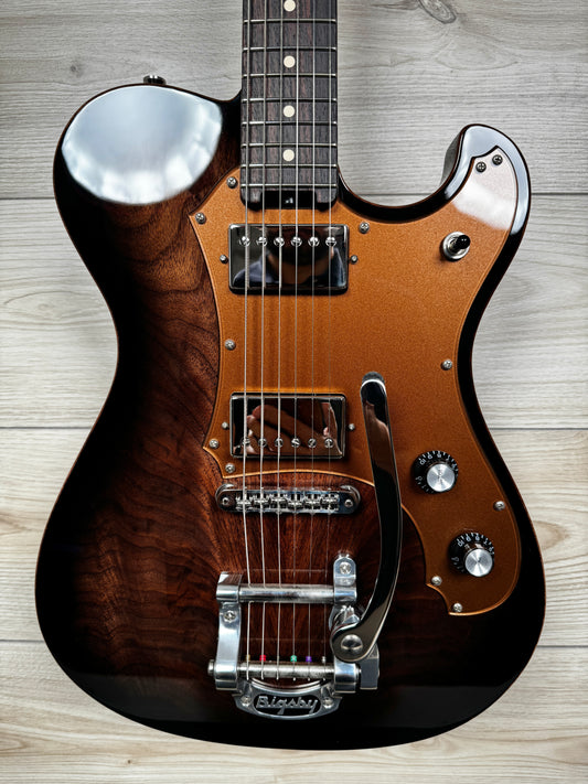 Veritas Custom Portlander Walnut Top, Acrylic Pickguard, Bigsby, Faux Binding