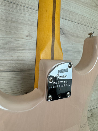Fender Limited Edition American Professional II Stratocaster Thinline, Transparent Shell Pink - CBN Music Warehouse