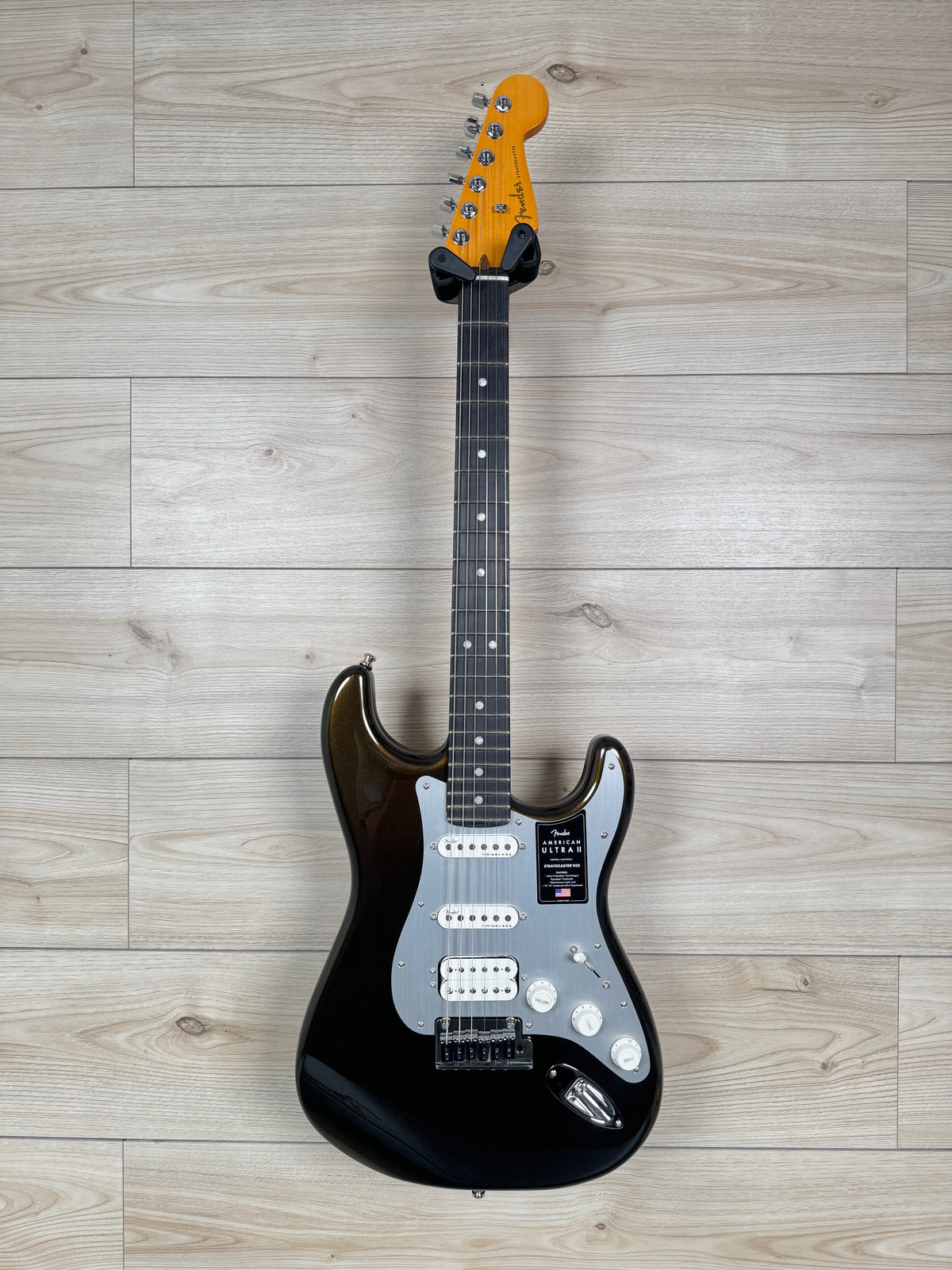 Fender American Ultra II Stratocaster HSS Electric Guitar, Texas Tea - #4967