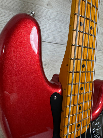 Fender American Ultra II Jazz Bass V 5 strings Bass, Sinister Red - #4640