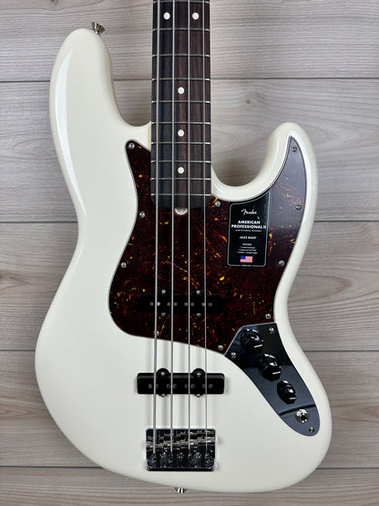 Fender American Professional II Jazz Bass Rosewood Fingerboard, Olympic White - CBN Music Warehouse