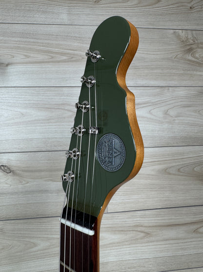 Veritas Custom Portlander Double Cut Olive Drab with Matching Headstock