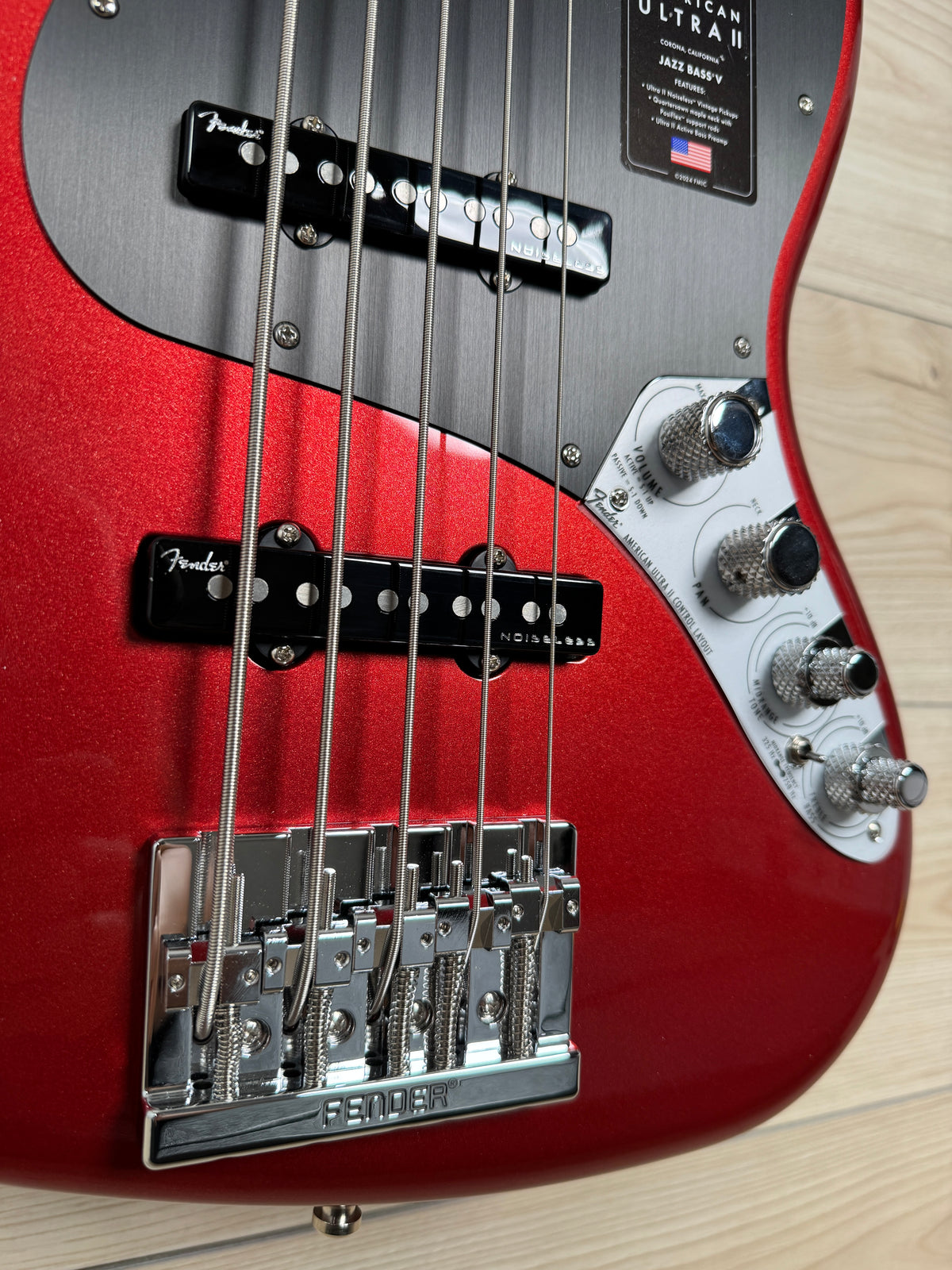 Fender American Ultra II Jazz Bass V 5 strings Bass, Sinister Red - #4640