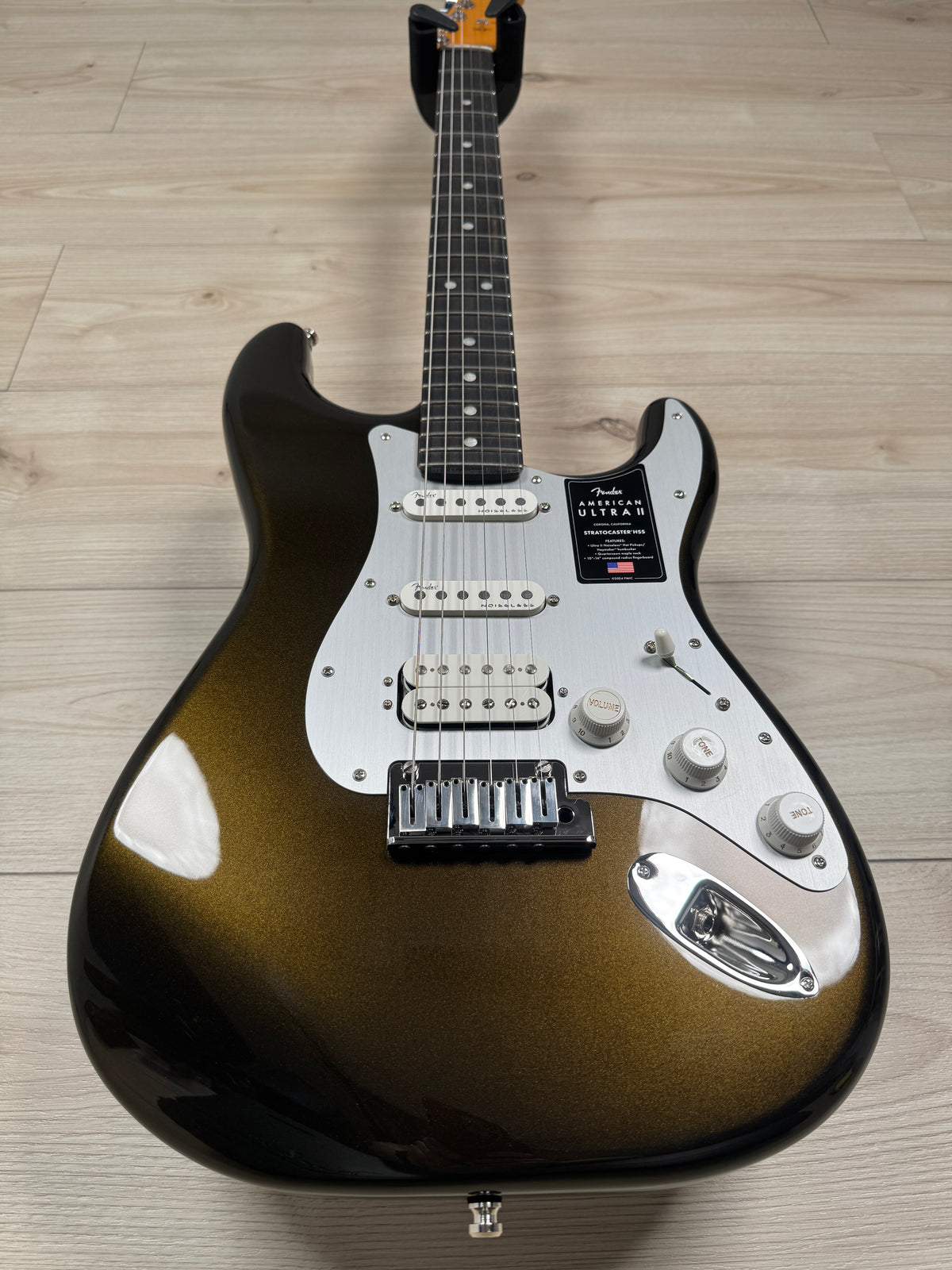 Fender American Ultra II Stratocaster HSS Electric Guitar, Texas Tea - #4967