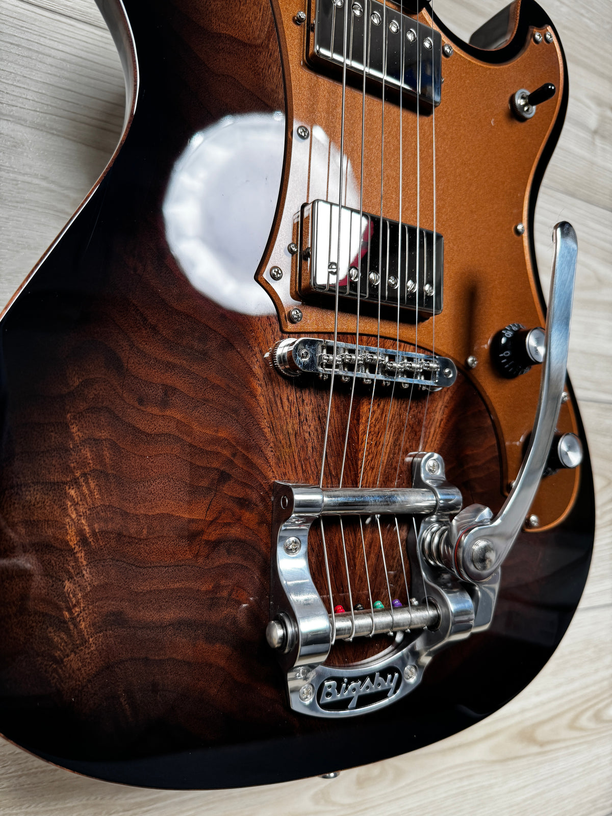 Veritas Custom Portlander Walnut Top, Acrylic Pickguard, Bigsby, Faux Binding