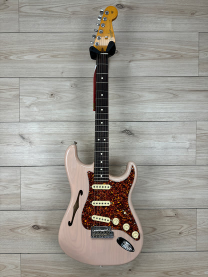 Fender Limited Edition American Professional II Stratocaster Thinline, Transparent Shell Pink - CBN Music Warehouse