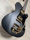 Veritas Custom Portlander OGS Black, Matching Headstock, Gold Hardware, Bigsby