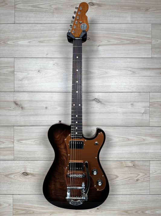 Veritas Custom Portlander Walnut Top, Acrylic Pickguard, Bigsby, Faux Binding