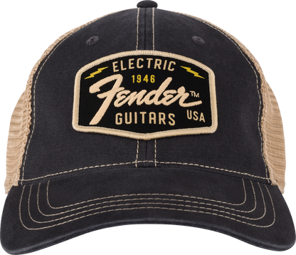 Fender Transition Logo Patch Hat, Black/Stone One Size