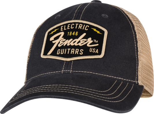 Fender Transition Logo Patch Hat, Black/Stone One Size
