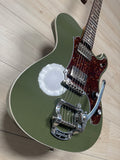 Veritas Custom Portlander Olive Drab with Tortoise Pickguard, Matching Headstock, Bigsby, Binding