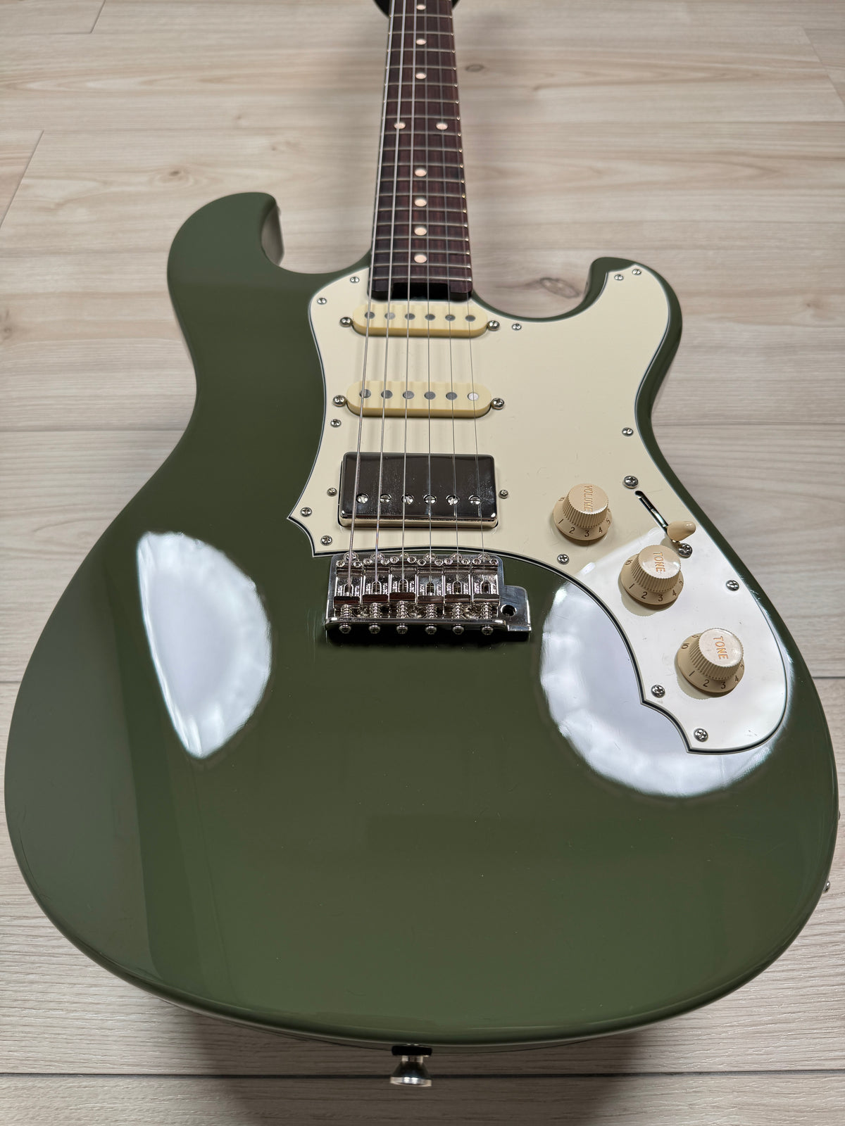 Veritas Custom Portlander Double Cut Olive Drab with Matching Headstock