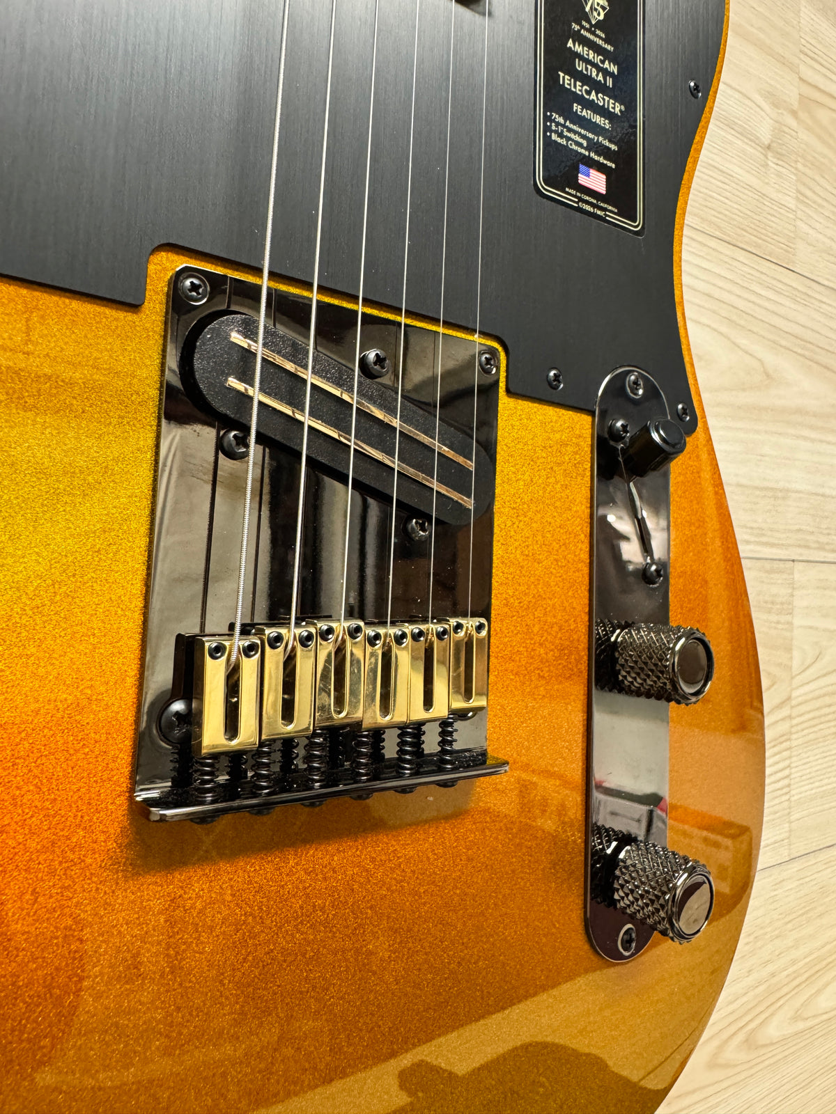 Fender 75th Anniversary American Ultra II Telecaster Electric Guitar, Liquid Gold - CBN Music Warehouse