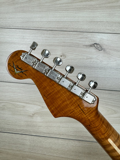 Fender Custom Shop 2023 Limited Edition Roasted '50s Strat® DLX Closet Classic, 1-Piece 4A Roasted Flame Maple, Wide-Fade Aged Chocolate 2-Color Sunburst