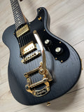 Veritas Custom Portlander OGS Black, Matching Headstock, Gold Hardware, Bigsby