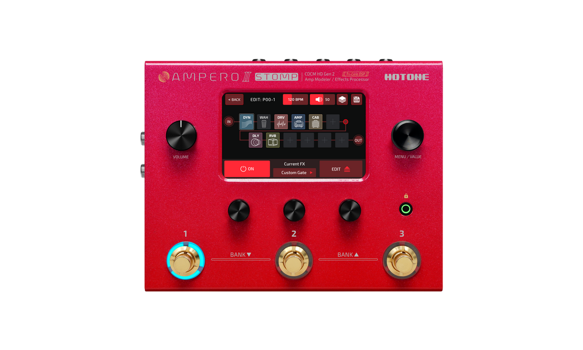 Hotone MP-300 10th Annyversary Guitar Multi Effects Processor Stomp Pedal - Red