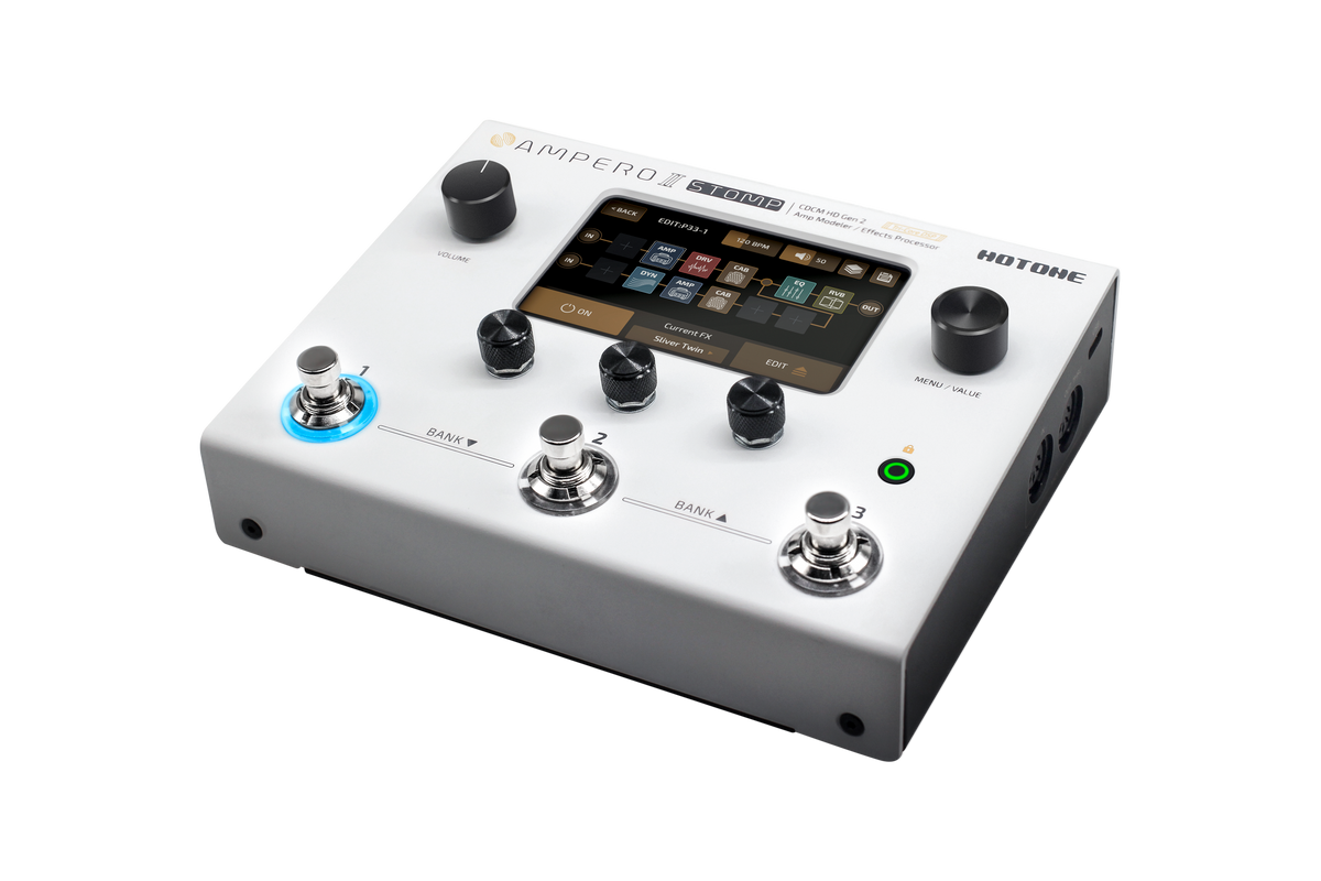BUNDLE Hotone Guitar Multi Effects Processor Stomp with Amperto Gig Bag Junior