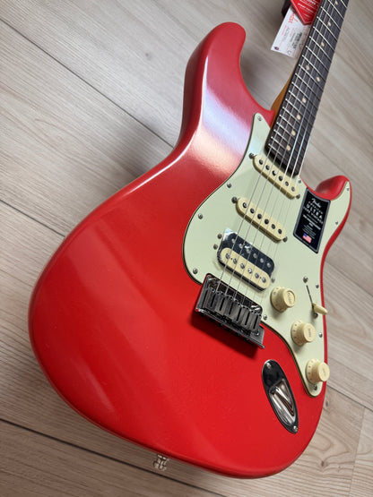 Fender American Ultra Luxe Vintage '60s Stratocaster HSS Electric Guitar, Fiesta Red - #1721
