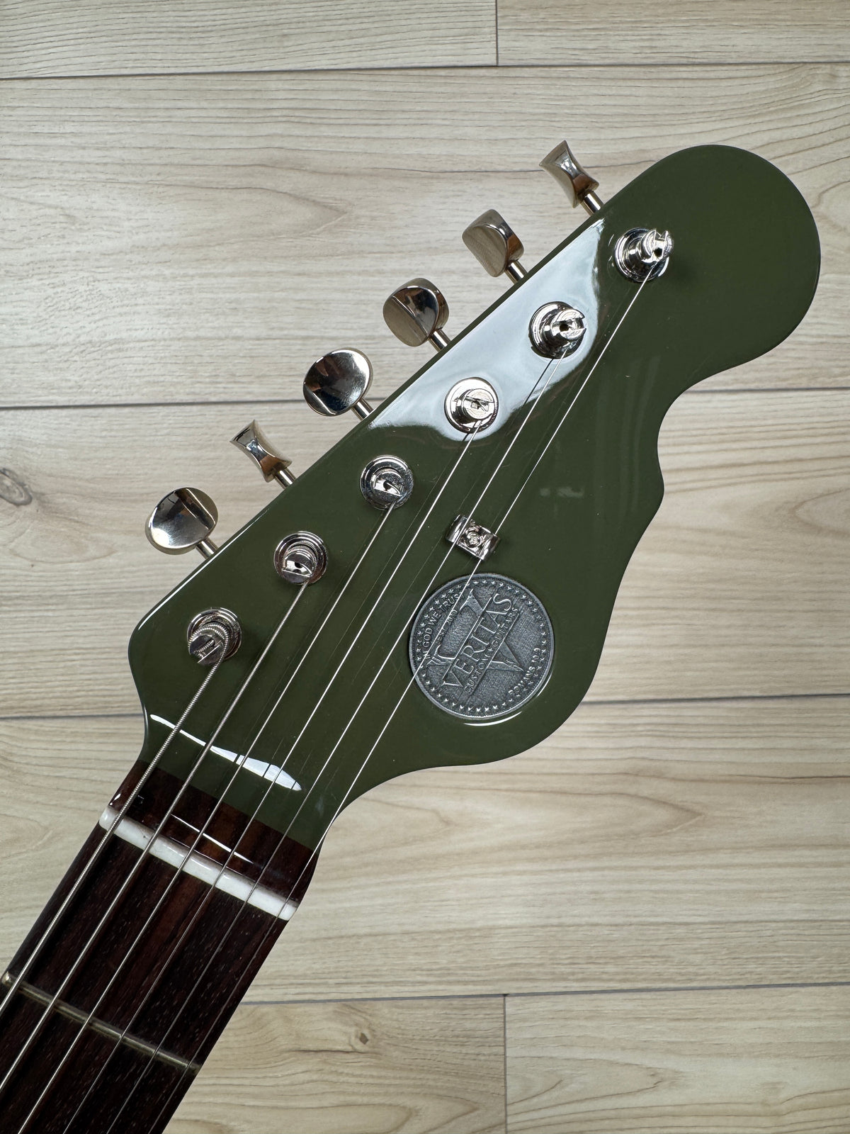 Veritas Custom Portlander Olive Drab with Tortoise Pickguard, Matching Headstock, Bigsby, Binding