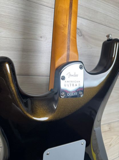 Fender American Ultra II Stratocaster HSS Electric Guitar, Texas Tea - #4967