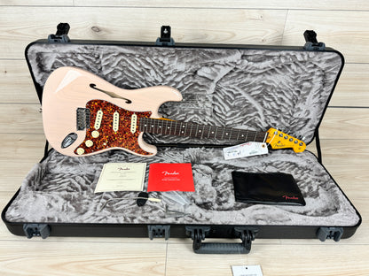 Fender Limited Edition American Professional II Stratocaster Thinline, Transparent Shell Pink - CBN Music Warehouse