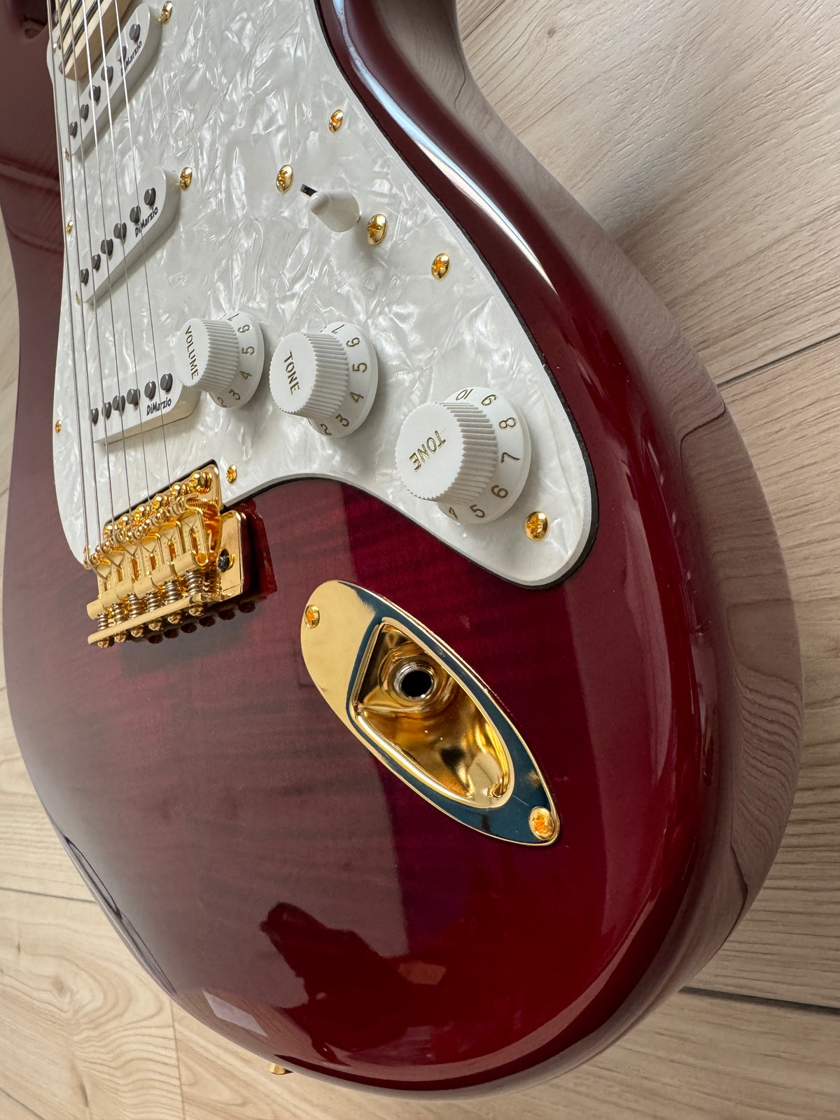 Fender Richie Kotzen Signature Stratocaster Electric Guitar, Transparent Red Burst