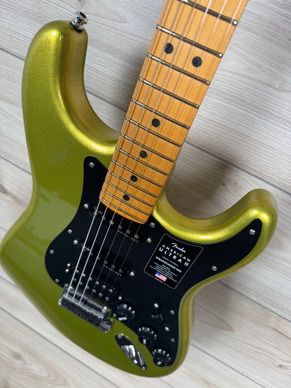 Fender American Ultra II Stratocaster HSS Electric Guitar, Solar Flare - #7056