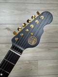 Veritas Custom Portlander OGS Black, Matching Headstock, Gold Hardware, Bigsby