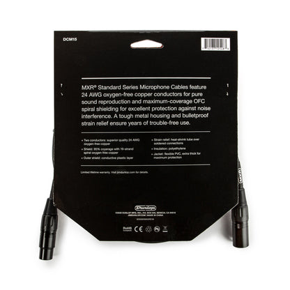 Dunlop MXR DCM15 XLRF-XLRM Microphone Cable, 15 Foot