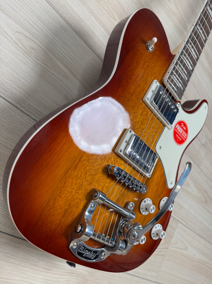 Squier Paranormal Troublemaker Telecaster Deluxe Bigsby Electric Guitar, Honey Sunburst