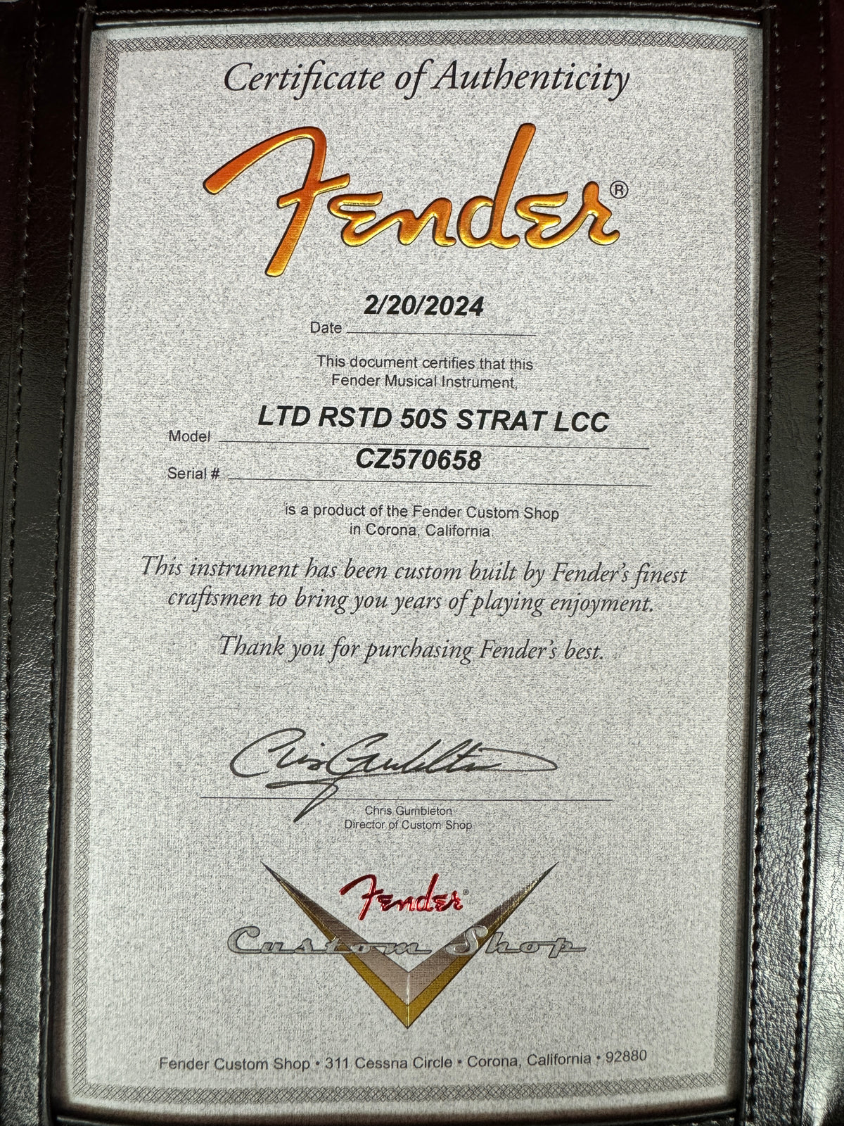 Fender Custom Shop 2023 Limited Edition Roasted '50s Strat® DLX Closet Classic, 1-Piece 4A Roasted Flame Maple, Wide-Fade Aged Chocolate 2-Color Sunburst