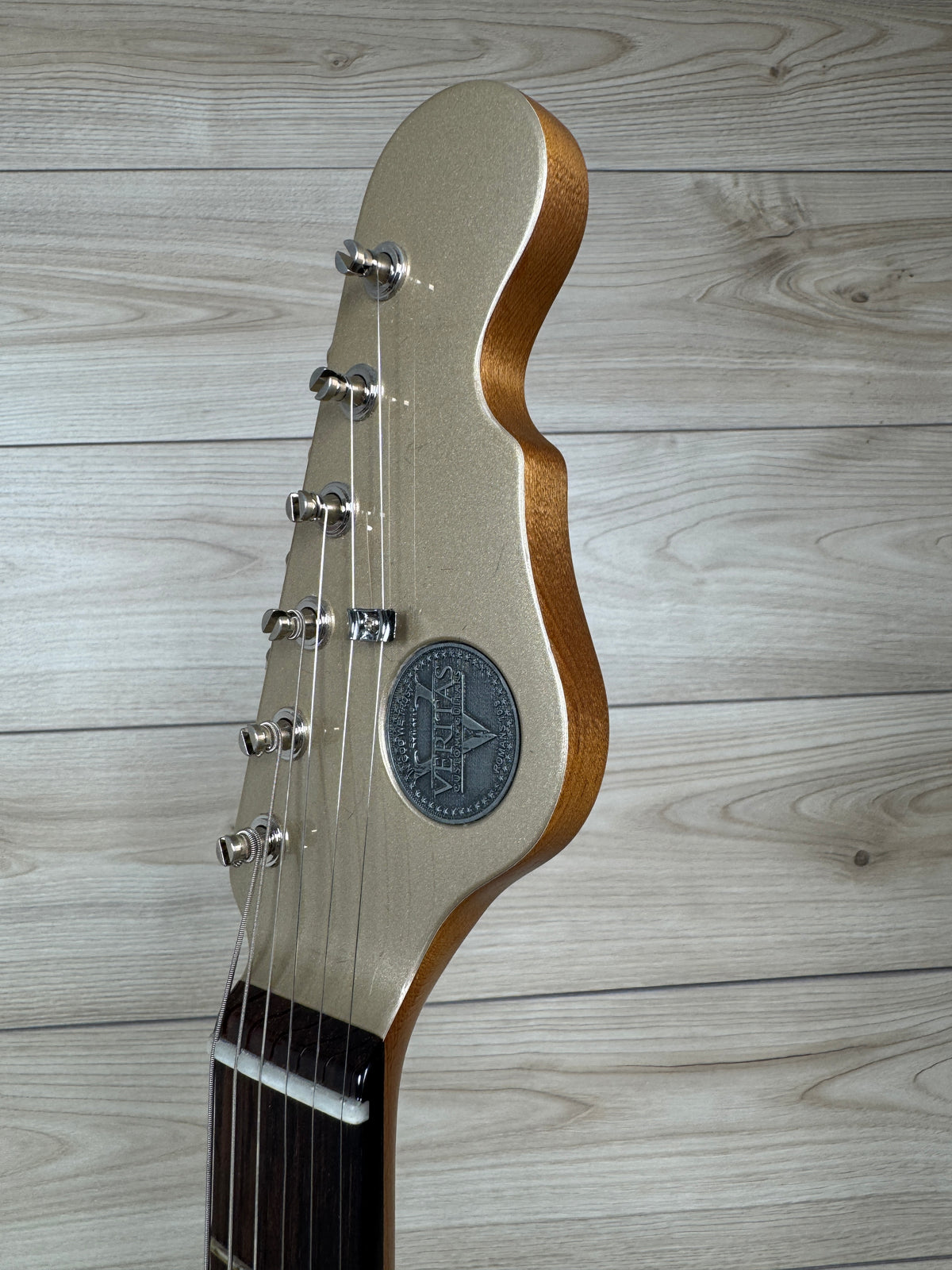 Veritas Custom Portlander Electric Guitar Shoreline Gold with Tortoise, Bigsby, Matching Headstock