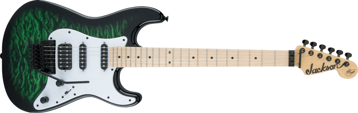 Jackson X Series Signature Adrian Smith SDXQM, Maple Fingerboard, Transparent Green