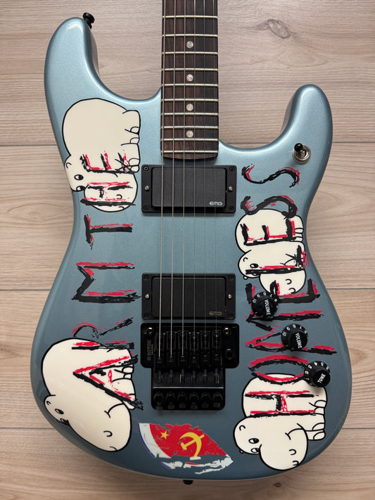 Fender Tom Morello Signature "Arm The Homeless" Electric Guitar, Blue Ice Metallic - CBN Music Warehouse