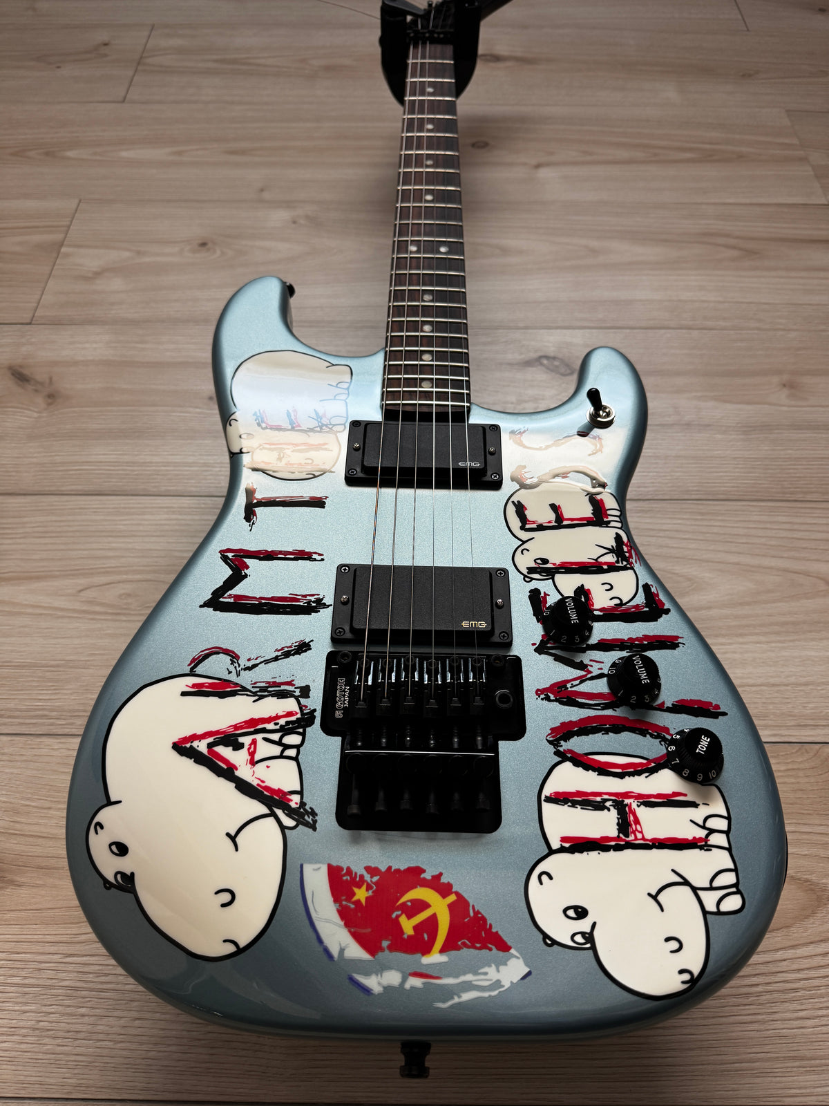 Fender Tom Morello Signature "Arm The Homeless" Electric Guitar, Blue Ice Metallic - CBN Music Warehouse