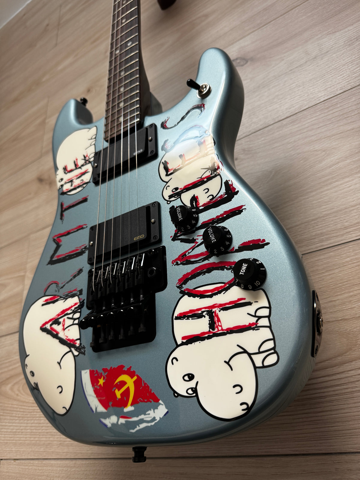 Fender Tom Morello Signature "Arm The Homeless" Electric Guitar, Blue Ice Metallic - CBN Music Warehouse