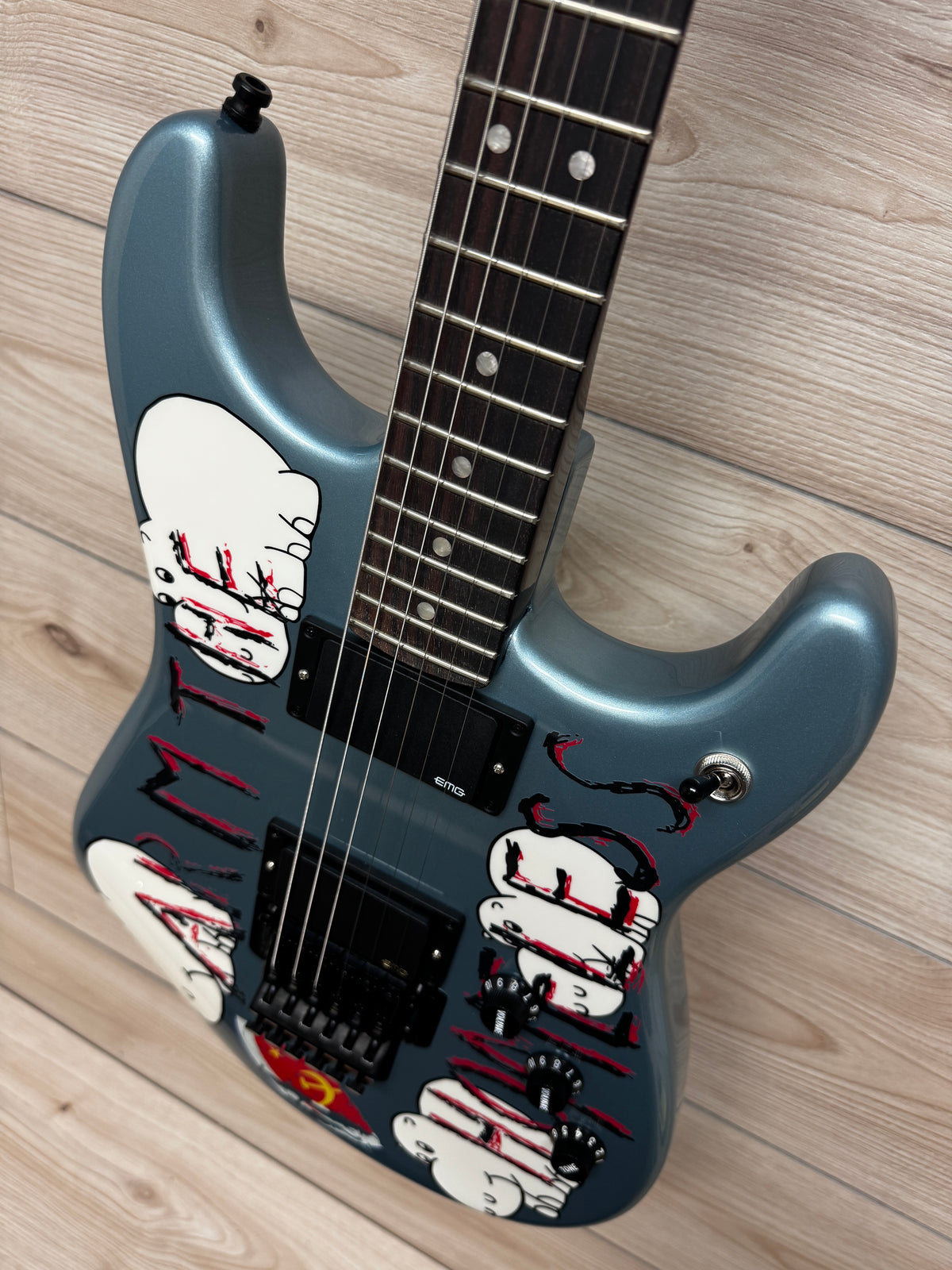 Fender Tom Morello Signature "Arm The Homeless" Electric Guitar, Blue Ice Metallic - CBN Music Warehouse