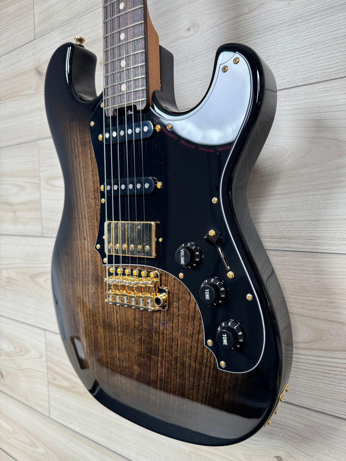 Veritas Custom Portlander Double Cut Electric Guitar, Grizzly Burst