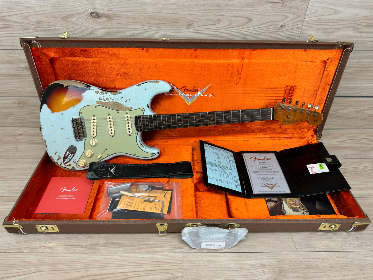 Fender Custom Shop Ltd 1961 Stratocaster Super Heavy Relic, Aged Sonic Blue over 3-Color Sunburst #7075