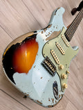 Fender Custom Shop Ltd 1961 Stratocaster Super Heavy Relic, Aged Sonic Blue over 3-Color Sunburst #7075