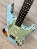 Fender Custom Shop Ltd 1961 Stratocaster Super Heavy Relic, Aged Sonic Blue over 3-Color Sunburst #7075