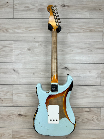 Fender Custom Shop Ltd 1961 Stratocaster Super Heavy Relic, Aged Sonic Blue over 3-Color Sunburst #7075