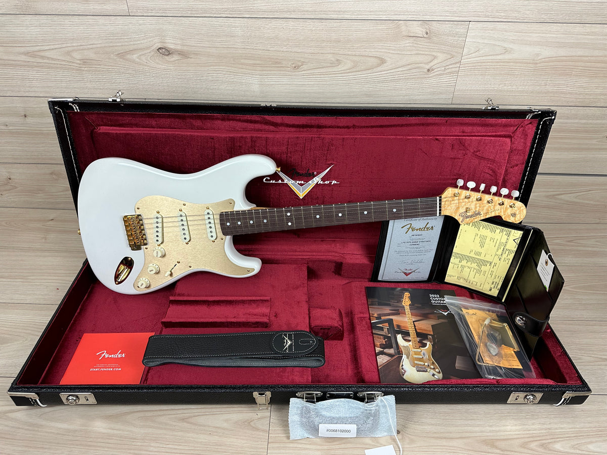Fender Custom Shop Limited Edition 75th Anniversary Stratocaster NOS Guitar, Rosewood Fingerboard, Diamond White Pearl - CBN Music Warehouse