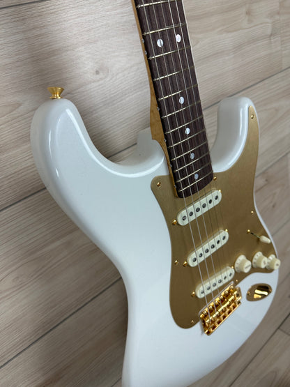 Fender Custom Shop Limited Edition 75th Anniversary Stratocaster NOS Guitar, Rosewood Fingerboard, Diamond White Pearl - CBN Music Warehouse